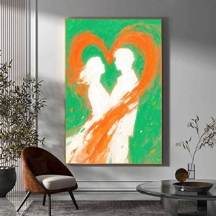 Modern And Simple Love Art Portrait Painting - Image 1