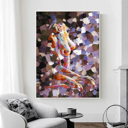 Texture Sexy Nude Woman Painting