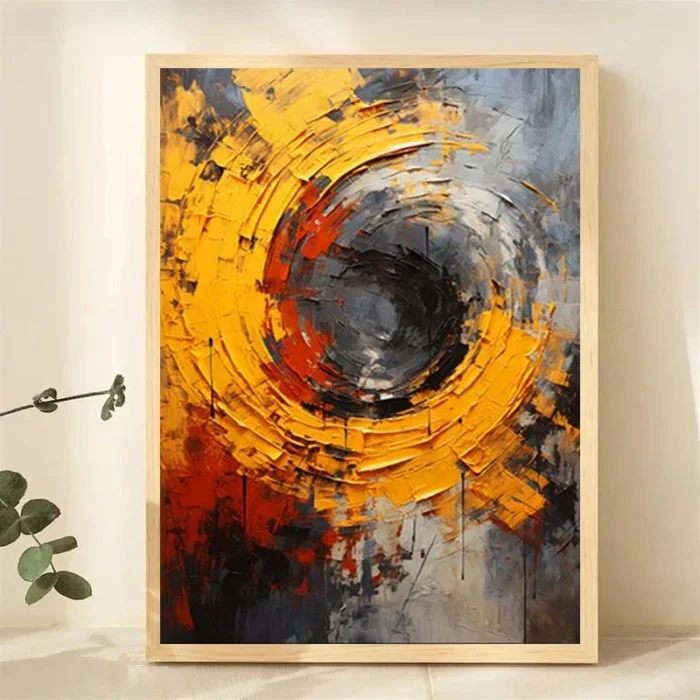Colorful Abstract Canvas Thick Oil Painting - Image 3