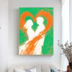 Modern And Simple Love Art Portrait Painting - Image 3