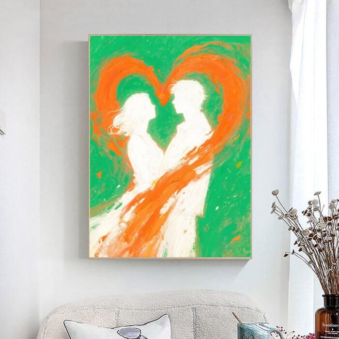 Modern And Simple Love Art Portrait Painting - Image 3