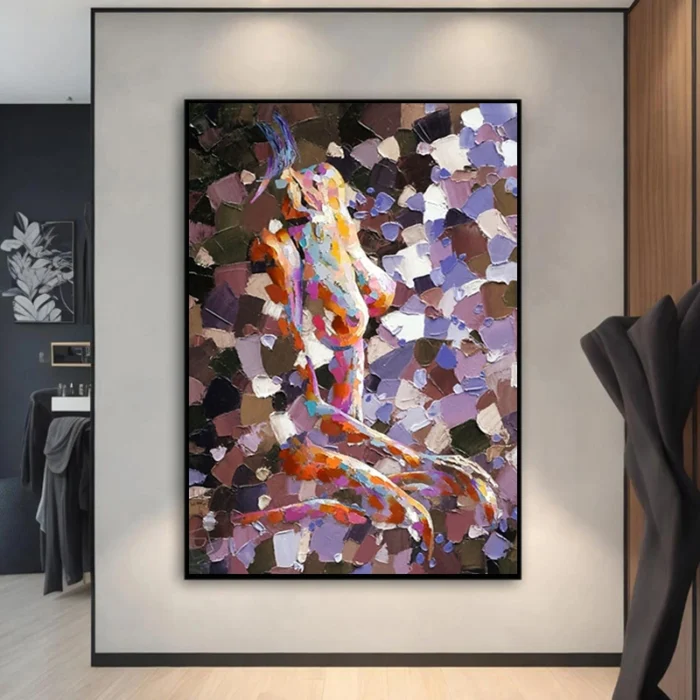 Texture Sexy Nude Woman Painting - Image 2