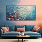3D Textured Wall Art Colorful Fish Oil Painting - Image 6