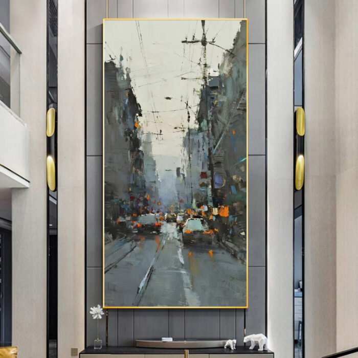 Texture Painting Of City Street Scene - Image 2