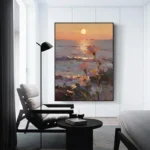 Flowers By The Sea Oil Painting - Image 5