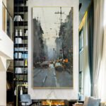 Texture Painting Of City Street Scene - Image 5