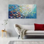 3D Textured Wall Art Colorful Fish Oil Painting