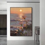 Flowers By The Sea Oil Painting - Image 4