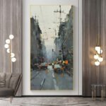 Texture Painting Of City Street Scene - Image 4