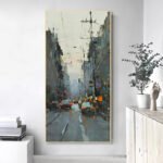 Texture Painting Of City Street Scene
