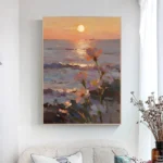 Flowers By The Sea Oil Painting