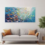 3D Textured Wall Art Colorful Fish Oil Painting - Image 2