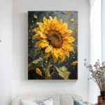 3D Thick Oil Painting Sunflower