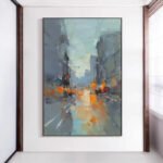 City Street Scene Knife Painting