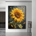 3D Thick Oil Painting Sunflower - Image 4
