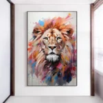 Colorful Lion Oil Painting - Image 2