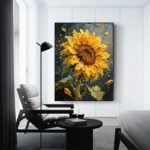 3D Thick Oil Painting Sunflower - Image 3