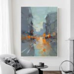 City Street Scene Knife Painting - Image 2