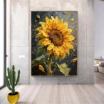 3D Thick Oil Painting Sunflower - Image 2
