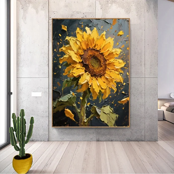 3D Thick Oil Painting Sunflower - Image 2