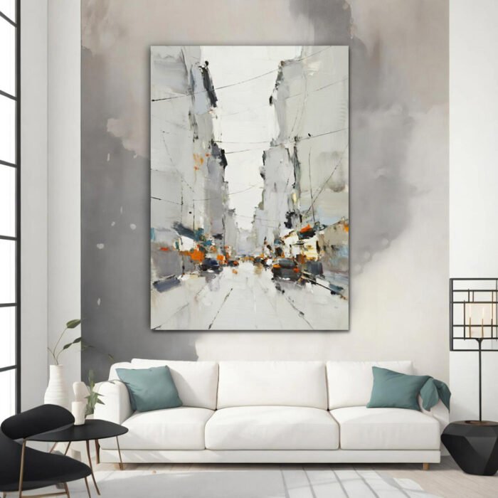 Impressionist City Street Scene Painting - Image 1