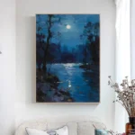 The Lake Under The Moonlight Painting