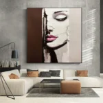 Woman Portrait Thick Oil Painting - Image 4