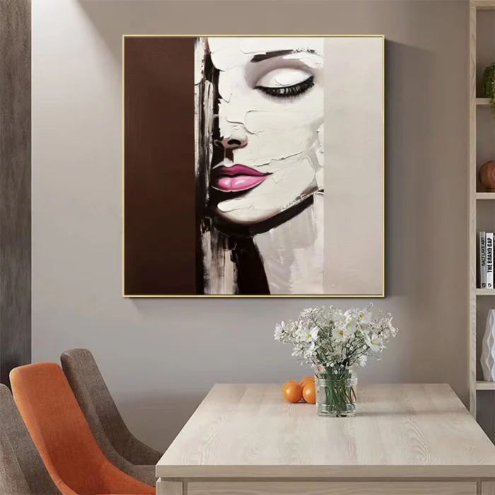 Woman Portrait Thick Oil Painting - Image 3