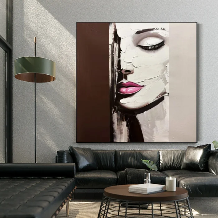 Woman Portrait Thick Oil Painting - Image 1