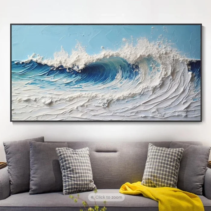 3D Ocean Hand Texture Oil Painting - Image 4