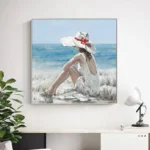 Woman On Beach Canvas Wall Art Picture - Image 3