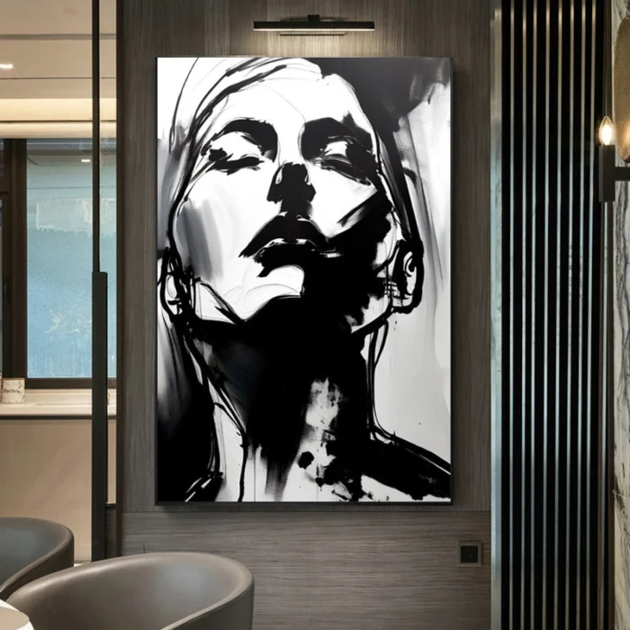Line Drawing Woman Expressionist Portrait