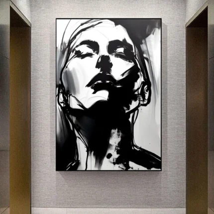 Line Drawing Woman Expressionist Portrait