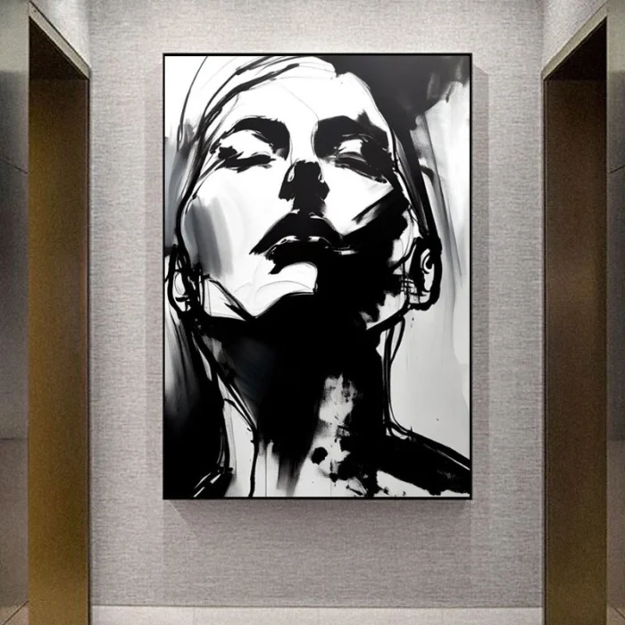 Line Drawing Woman Expressionist Portrait