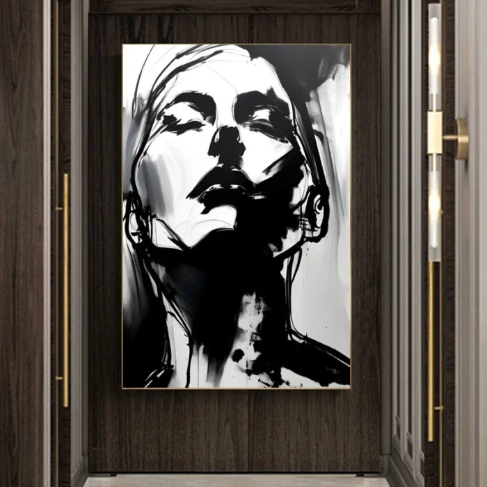 Line Drawing Woman Expressionist Portrait - Image 2