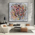 Wall Art Colorful Line Painting