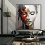 Gold Face Woman Painting