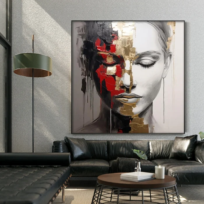 Gold Face Woman Painting