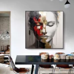 Gold Face Woman Painting