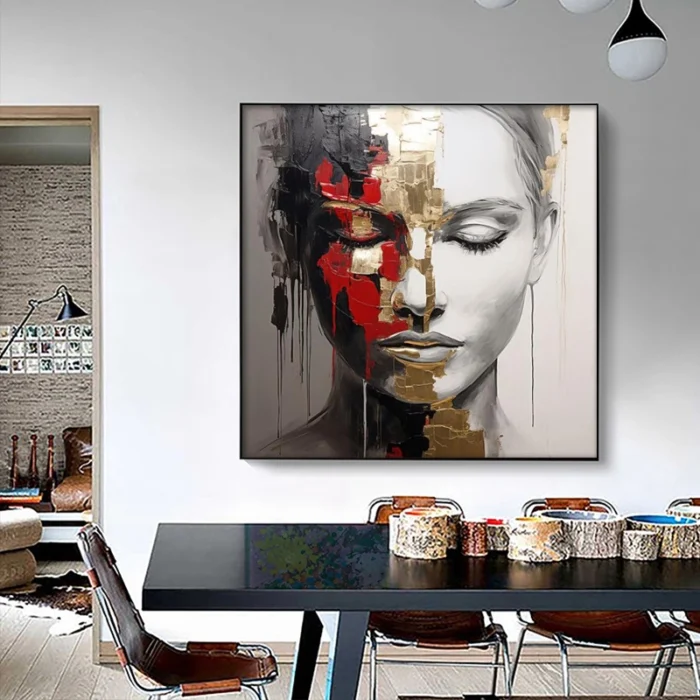 Gold Face Woman Painting