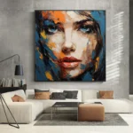 Textured Face Of Girl Painting