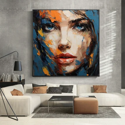 Textured Face Of Girl Painting