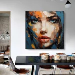Textured Face Of Girl Painting - Image 3