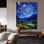 Nordic Style Simple Abstract Starry Sky Oil Painting - Image 5