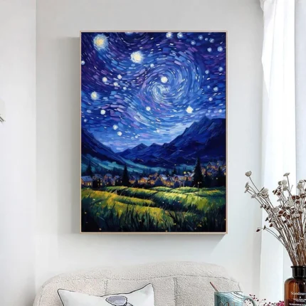 Nordic Style Simple Abstract Starry Sky Oil Painting
