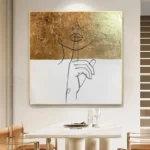 Line Art Abstract Goldleaf Wall Art