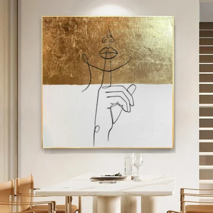 Line Art Abstract Goldleaf Wall Art