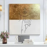 Line Art Abstract Goldleaf Wall Art - Image 4