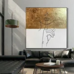 Line Art Abstract Goldleaf Wall Art - Image 3
