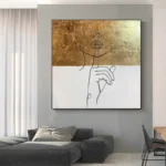 Line Art Abstract Goldleaf Wall Art - Image 2